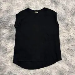 Maison de Beige 9 ノースリーブ トップス 黒 通勤 綿100% — image 1