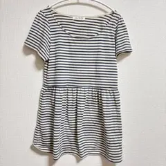 NICE CLAUP ナイスクラップ ボーダー チュニック Tシャツ 半袖 — image 1