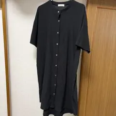 3回のみ着用　ハレイロ　シアサッカー　黒シャツワンピース — image 1