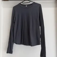 無地 長袖カットソー チャコールグレー — image 1