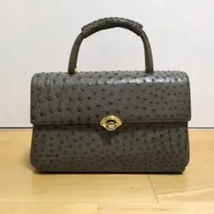 オーストリッチ ハンドバッグ グレー — image 1