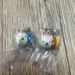ウサコレフレンズ　オヤジウサギ　水玉ウサギ　カニカン　ガチャガチャ — image 1