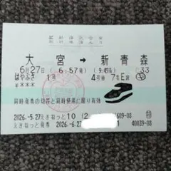 JR東日本 はやぶさ1号 特急券 大宮から新青森　マルス券 — image 1