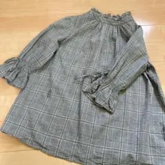 チェックシャツ 半端袖 トップス レディース — image 1