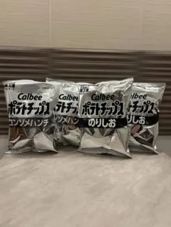 【Calbee ポテトチップス4袋セット】 のりしお×2 コンソメ×2 全55g — image 1