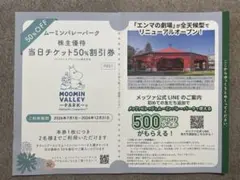ムーミンバレーパーク 株主優待 50%割引券 — image 1