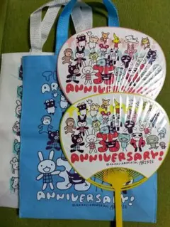 Aranzi Aronzo 35周年記念 うちわ 2本、トートバッグ 2枚セット — image 1