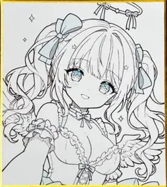 オリジナル手描きイラスト　アナログ　色紙　原画 — image 1