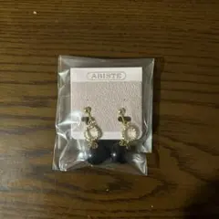 ABISTE アビステ イヤリング ゴールド ブラック 未使用 袋入り — image 1
