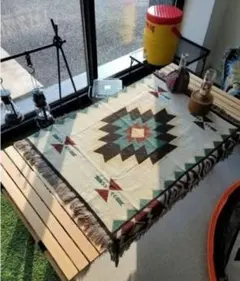 オルテガラグ 90×90 アウトドア キャンプ お部屋マットインテリア 北欧風 — image 1