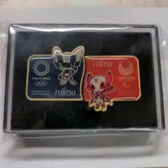富士通 東京2020 ピンバッジ 2個セット — image 1
