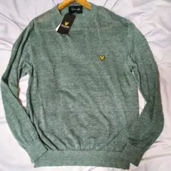 【タグ付き 現行 リネン100% L】LYLE&SCOTT サマーニット 緑 — image 1