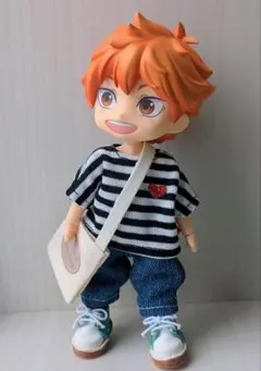 ●桃缶●no.351　ねんどろいどどーるサイズ　サコッシュ付ボーダー3点セット — image 1
