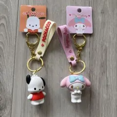 新品未使用　サンリオ ポチャッコ マイメロディ　立体キーホルダー 2個セット — image 1