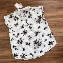 しまむら　シャツ❤️ブラウン✖️花柄　新品、未使用、タグ付き841 — image 1