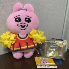 おぱんちゅうさぎ チアガール ぬいぐるみ オーロラミニポーチ 2点セット — image 1