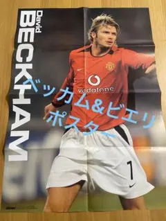 ベッカム（マンチェスターU）&ビエリ（インテル）　ポスター　新品未使用品 — image 1