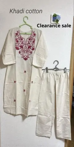 Clearance saleインド夏用khadi cotton cord set — image 1