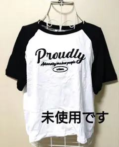 Proudly ロゴ刺繍 ラグランTシャツ　M — image 1