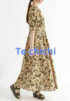 テチチ ボカシリーフプリントワンピース ブラウン — image 1