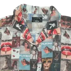 希少 PLAYBOY×one way コラボ 総柄 半袖シャツ M プレイボーイ — image 1