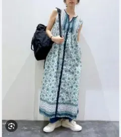 ベイフロー　パネルプリント♡ノースリーブ　コットンロングワンピース　ボヘミアン — image 1