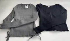 アメリカで購入　新品FASHION NOVA リブニット&長袖トップスセット — image 1