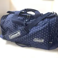 『美品未使用』Coleman ボストンバッグ ネイビー ドット柄 — image 1