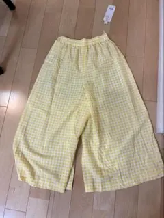 カールパークレーン　イエローギンガムチェック　ワイドパンツ 使用　美品！【専用】 — image 1