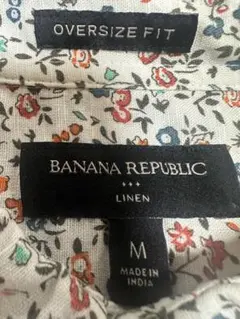 BANANA REPUBLIC 花柄 半袖シャツ コットン Mサイズ — image 1