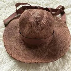 ★新品★niko and… リボン付きペーパーハット 麦わら帽子 ブラウン — image 1