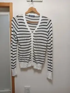 CHIC MUSEボーダーレーヨンカーディガン　M — image 1