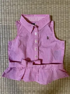 RALPH LAUREN ノースリブシャツ（ピンクチェック柄） — image 1