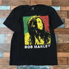 ビンテージ　古着　ボブマーリー　レゲェ　ラスタカラー　メンズ　半袖tシャツ　黒 — image 1