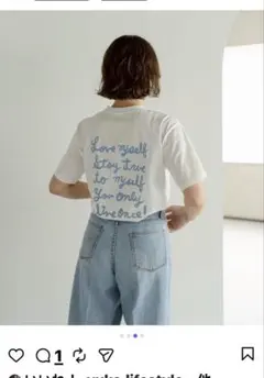 黒沢祐子バックプリントロゴTシャツ ホワイト — image 1