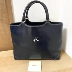 美品 Kitamura キタムラ レザー ハンドバッグ トートバッグ ネイビー — image 1