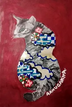 アクリル画 猫の絵 原画 ドローイング — image 1