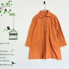 CORNICE /綿100% チュニックブラウス ポケット付き オレンジ 40 — image 1