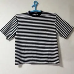 COTORICA. メンズ　黒白ストライプ Tシャツ Lサイズ — image 1