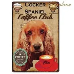 コッカー ③ coffeeメタルサインプレート — image 1