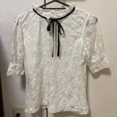 量産型 白レースブラウス フリル — image 1