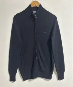 TOMMY HILFIGER フルジップ ニット ブラック Mサイズ — image 1