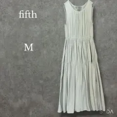 ♡フィフス【M】バックリボンティアードワンピース ノースリーブ ロング グリーン — image 1