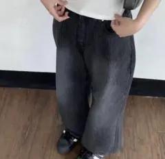 コムキュリ　stripe washing jeans denim — image 1