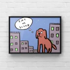 ★A4 フレーム付き★オリジナル アートポスター CITY 犬 ポップアート — image 1