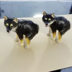 ふんばりーぬ 黒柴 フィギュア 2体セット カプセルトイ — image 1