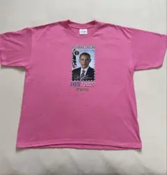 オバマ プリントTシャツ ピンク ストーリート　Y2K — image 1