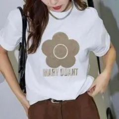 MARY QUANT × PUBLUXマリークワント相良刺繍 TシャツベージュM — image 1