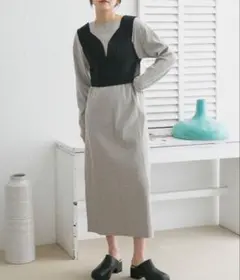 美品 KBF ボーダーステッチカットワンピース ONEサイズ — image 1