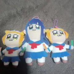 レア‼️ポプテピピック マスコット ぬいぐるみ キーホルダー 3点セット‼️ — image 1